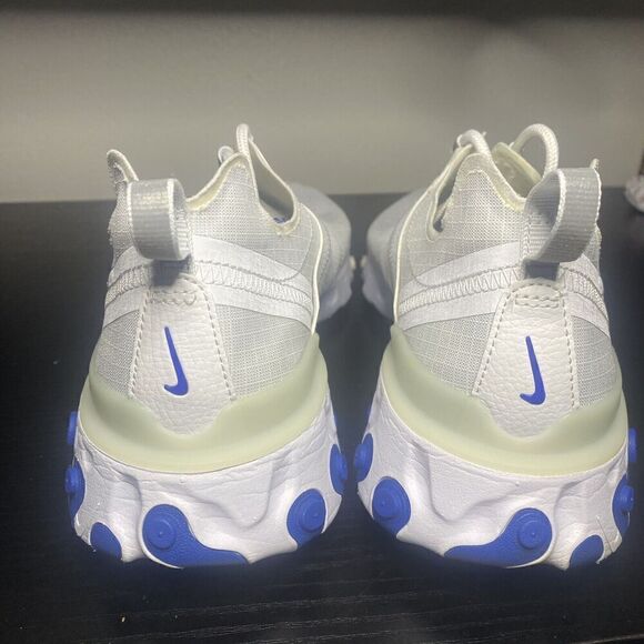 Nike React Element 55 Running Shoes White/ Royal Blue Sneakers SZ 11 BQ6167-100 - Picture 7 of 11